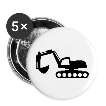 Excavator - T-Shirt for Heavy Equipment Operators - Buttons large 2.2''/56 mm (5-pack) - white - Front