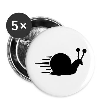 schnecke_fast_ts1 - Buttons groß 56 mm (5er Pack) - Weiß - Vorne