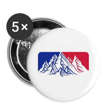 rot blau logo berge huegel alpen wandern urlaug fe - Buttons groß 56 mm (5er Pack) - Weiß - Vorne