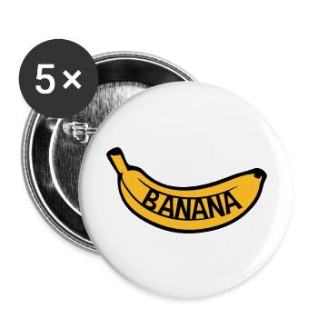 banana texte logo fruits banane délicieux manger sain b - Lot de 5 grands badges (56 mm) - blanc - Devant