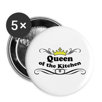 Queen of the Kitchen - Buttons groß 56 mm (5er Pack) - Weiß - Vorne