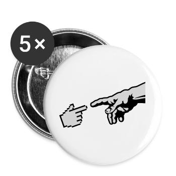 Hand of god (Michelangelo) The Creation of Adam - Buttons large 2.2''/56 mm (5-pack) - white - Front