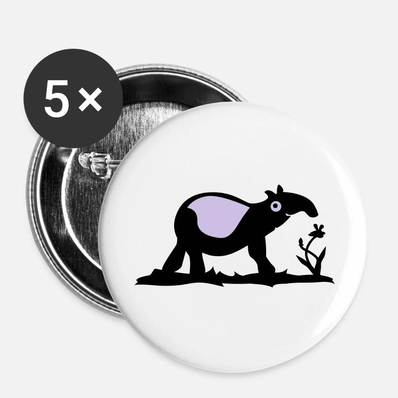 Tapir - Buttons groß 56 mm (5er Pack) - Weiß
