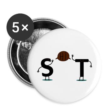 shit - Buttons groß 56 mm (5er Pack) - Weiß - Vorne