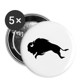 BLACK BISON BULL - Buttons large 2.2''/56 mm (5-pack) - white - Front