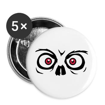 look horror halloween scary boese face head - Buttons large 2.2''/56 mm (5-pack) - white - Front