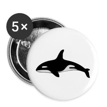 Killer whale shark ocean - Buttons large 2.2''/56 mm (5-pack) - white - Front
