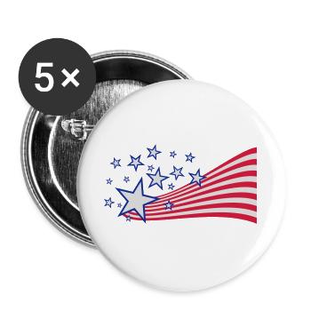 USA flag - Buttons large 2.2''/56 mm (5-pack) - white - Front