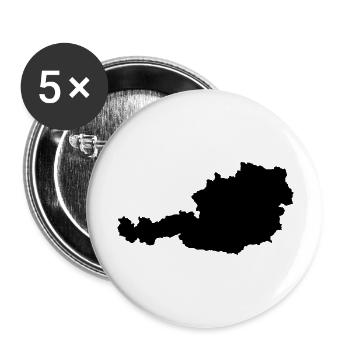 Austria Map - Buttons large 2.2''/56 mm (5-pack) - white - Front