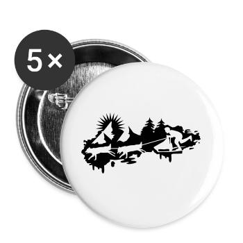 Sled dog race Graffiti - Buttons large 2.2''/56 mm (5-pack) - white - Front
