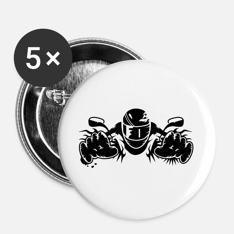 ride a motorcycle - Buttons large 2.2''/56 mm (5-pack) - white