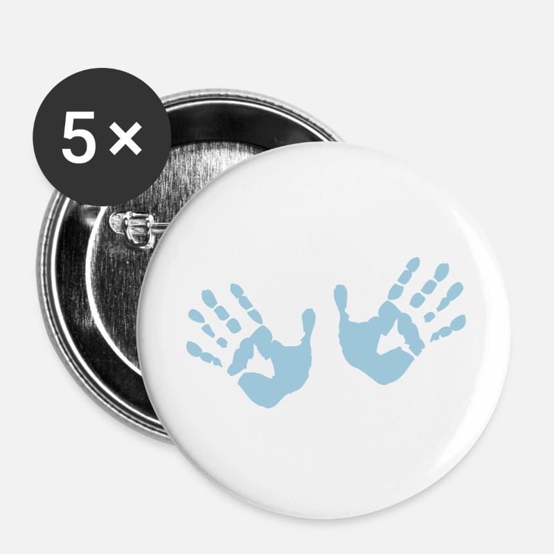 Hands - Hände - Buttons groß 56 mm (5er Pack) - Weiß
