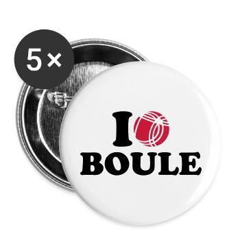 I love Boule - Buttons groß 56 mm (5er Pack) - Weiß - Vorne