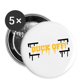 Duck Off Graffiti - Buttons groß 56 mm (5er Pack) - Weiß - Vorne