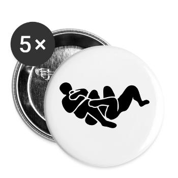 brazilian jiu jitsu bjj armbar illustrat - Buttons groß 56 mm (5er Pack) - Weiß - Vorne
