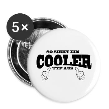 Cooler Typ - Buttons groß 56 mm (5er Pack) - Weiß - Vorne
