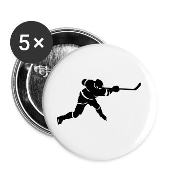 Eishockey - Buttons groß 56 mm (5er Pack) - Weiß - Vorne