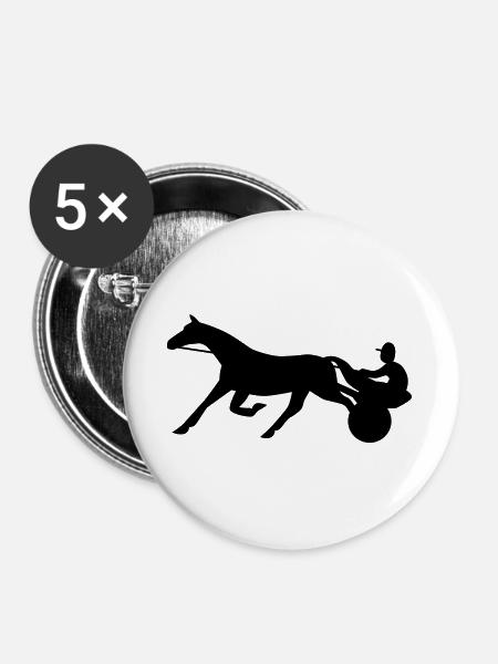 Harness Racing - Buttons groß 56 mm (5er Pack) - Weiß
