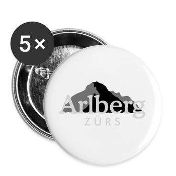 Berge in Zürs am Arlberg - Buttons groß 56 mm (5er Pack) - Weiß - Vorne