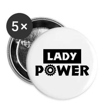 lady power - Buttons large 2.2''/56 mm (5-pack) - white - Front