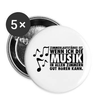 Zimmerlautstärke ist, Musik in allen Zimmern - Buttons groß 56 mm (5er Pack) - Weiß - Vorne