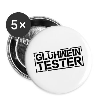 gluehwein_tester_di1 - Buttons groß 56 mm (5er Pack) - Weiß - Vorne