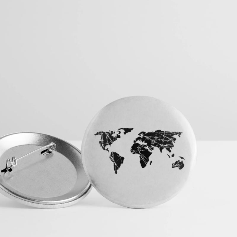 scratch earth globe map cracks planet climate change Buttons large 2.2''/56 mm (5-pack)