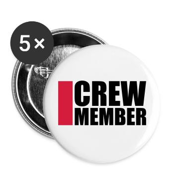 Cool Crew Member Logo-Design - Buttons large 2.2''/56 mm (5-pack) - white - Front