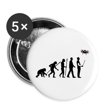Evolution Modellflieger Drohne 4 Propeller - Buttons groß 56 mm (5er Pack) - Weiß - Vorne