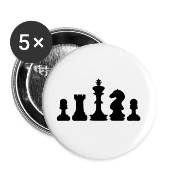 Schach - Buttons groß 56 mm (5er Pack) - Weiß - Vorne