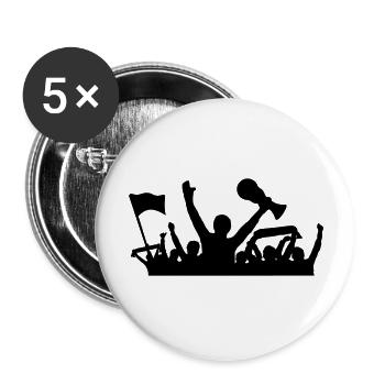 Fans Fussball Weltmeister - Buttons groß 56 mm (5er Pack) - Weiß - Vorne