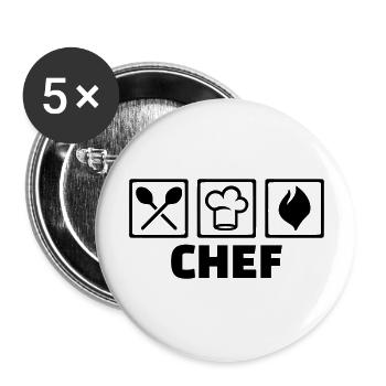 Chef - Buttons large 2.2''/56 mm (5-pack) - white - Front