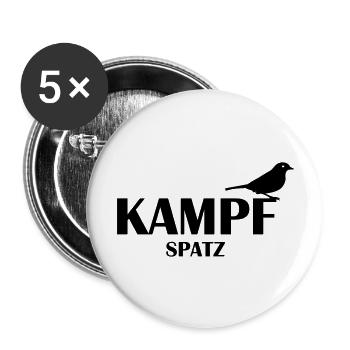 Kampf Spatz (md) - Buttons groß 56 mm (5er Pack) - Weiß - Vorne