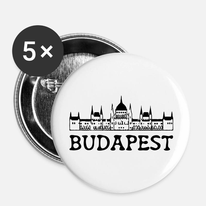 budapest - Buttons large 2.2''/56 mm (5-pack) - white