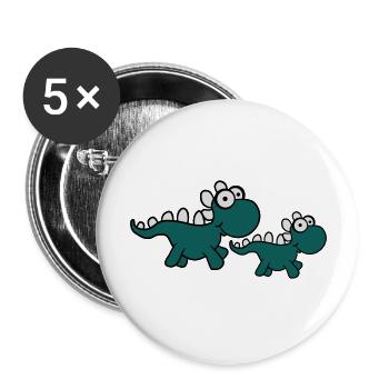 2 sweet little cute baby Dinos children - Buttons large 2.2''/56 mm (5-pack) - white - Front