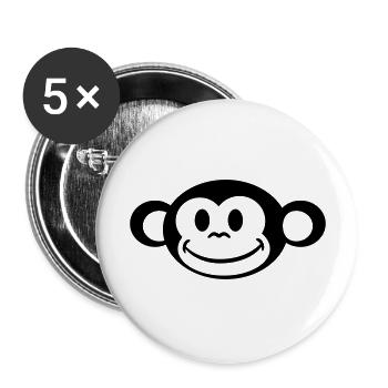 Little funny sweet cute monkey - Buttons large 2.2''/56 mm (5-pack) - white - Front