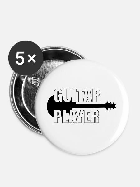 Guitar Player ! - Buttons groß 56 mm (5er Pack) - Weiß