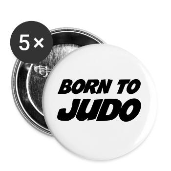 Judo - Judoka - Sport - Fight - Fighter - Strong - Buttons large 2.2''/56 mm (5-pack) - white - Front