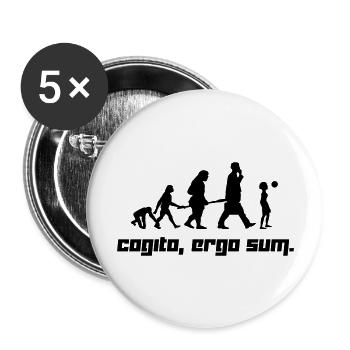 Cogito, ergo sum. (Vector) - Buttons large 2.2''/56 mm (5-pack) - white - Front