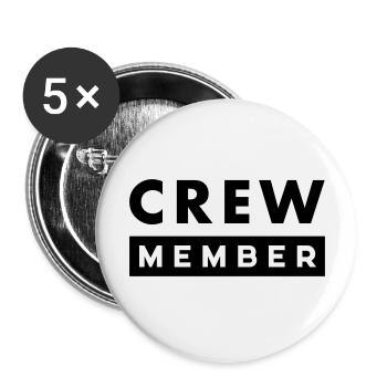 crew member - Lot de 5 grands badges (56 mm) - blanc - Devant