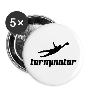 Torminator 2 (Vektor) - Buttons groß 56 mm (5er Pack) - Weiß - Vorne