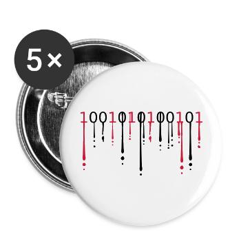 tropfen blut graffiti farbe 10010101 Zahlen muster - Buttons large 2.2''/56 mm (5-pack) - white - Front