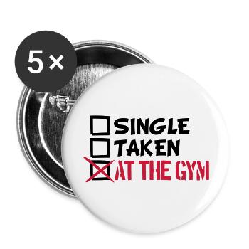 gym bodybuilder muscle workout weights - Buttons large 2.2''/56 mm (5-pack) - white - Front