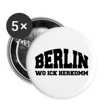 berlin - Buttons groß 56 mm (5er Pack) - Weiß - Vorne