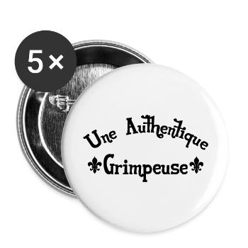 Escalade / Alpiniste / Varappe / Alpinisme Grimpe - Lot de 5 grands badges (56 mm) - blanc - Devant