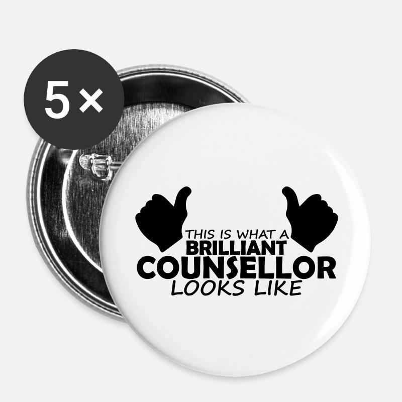 brilliant counsellor - Buttons large 2.2''/56 mm (5-pack) - white