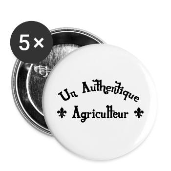 Agriculteur / Agriculture / Fermier / Paysan - Lot de 5 grands badges (56 mm) - blanc - Devant
