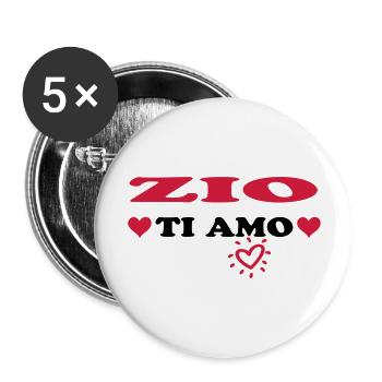 Zio ti amo - Buttons large 2.2''/56 mm (5-pack) - white - Front