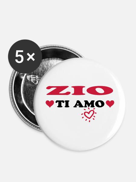 Zio ti amo - Buttons large 2.2''/56 mm (5-pack) - white