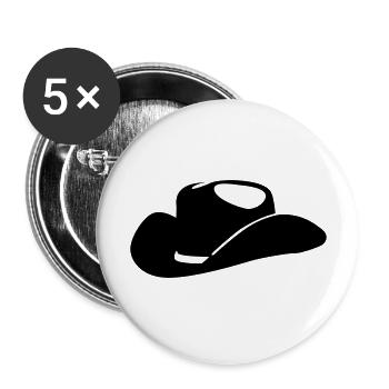 cowboy - Buttons groß 56 mm (5er Pack) - Weiß - Vorne